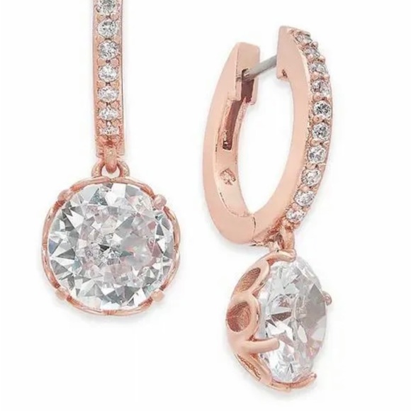 KATE SPADE ROSE GOLD PLATED THAT SPARKLE Drop Earrings - Picture 1 of 7